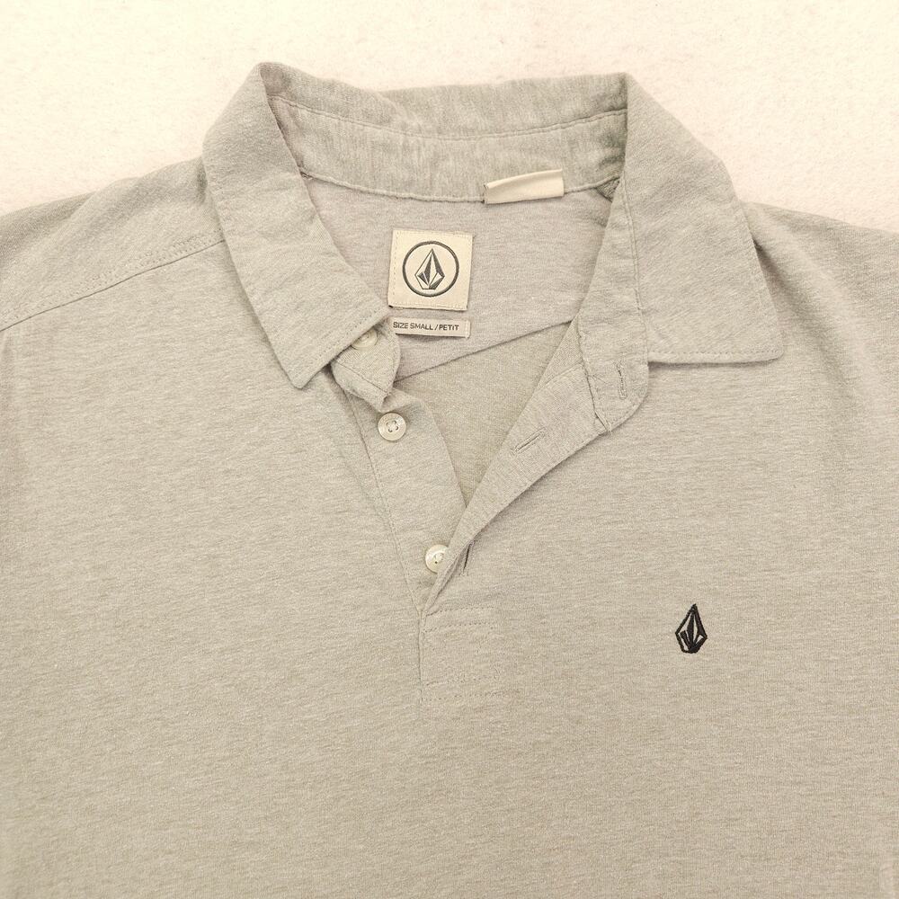 Volcom Short Sleeve Casual Collared Polo Shirt Adult Mens Size S Gray